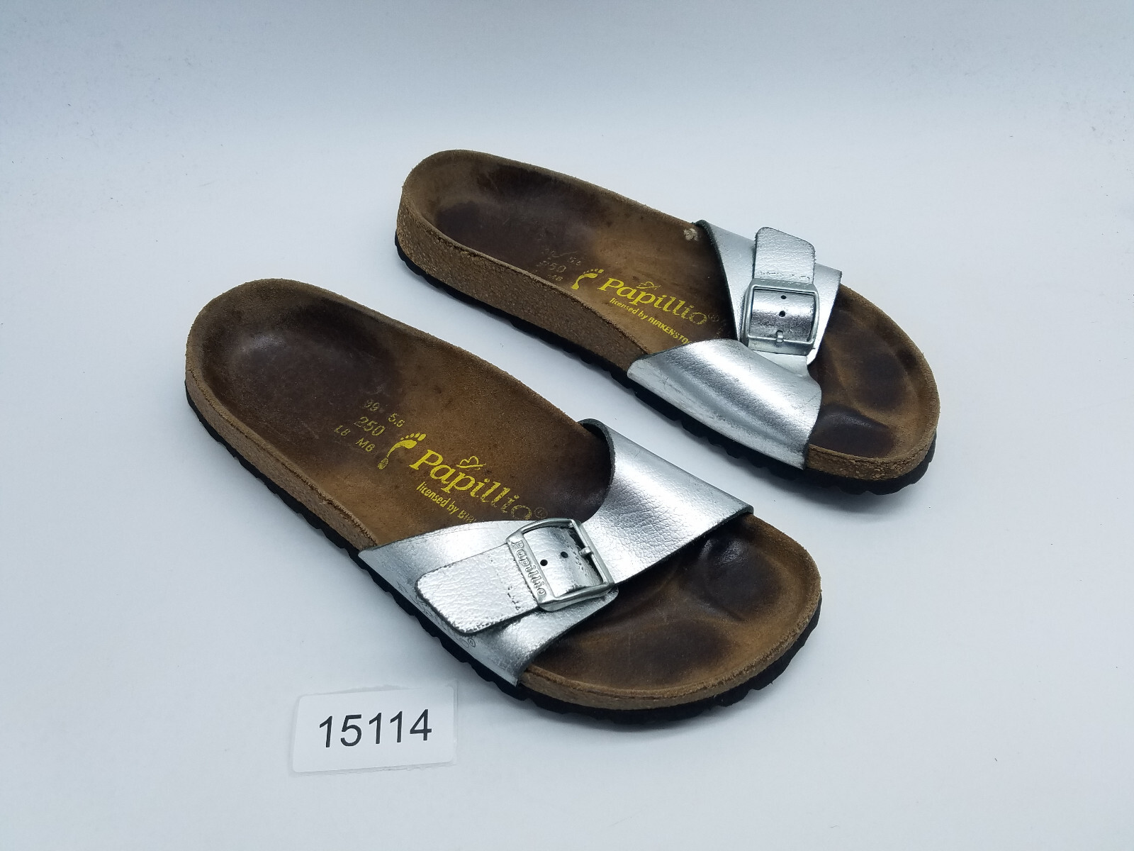 Birkenstock Papillio Madrid Women’s Size 8 EU 39 Narrow Slide Sandals Silver