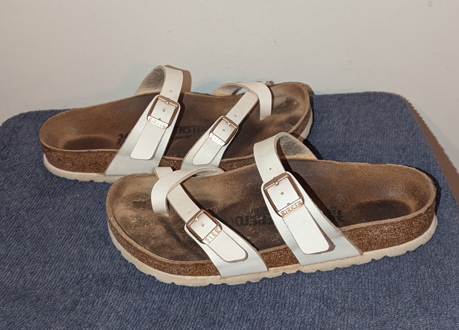 Birkenstock Mayari Sandals Womens Size EU 36 US 5 Birko-Flor White Leather