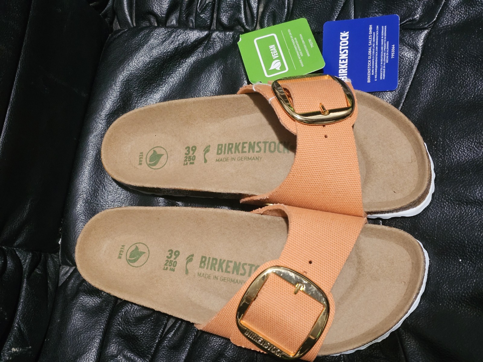 Birkenstock Madrid Big Buckle Canvas Orange Sandals! EU 39 Womens US 8-8.5 NEW!