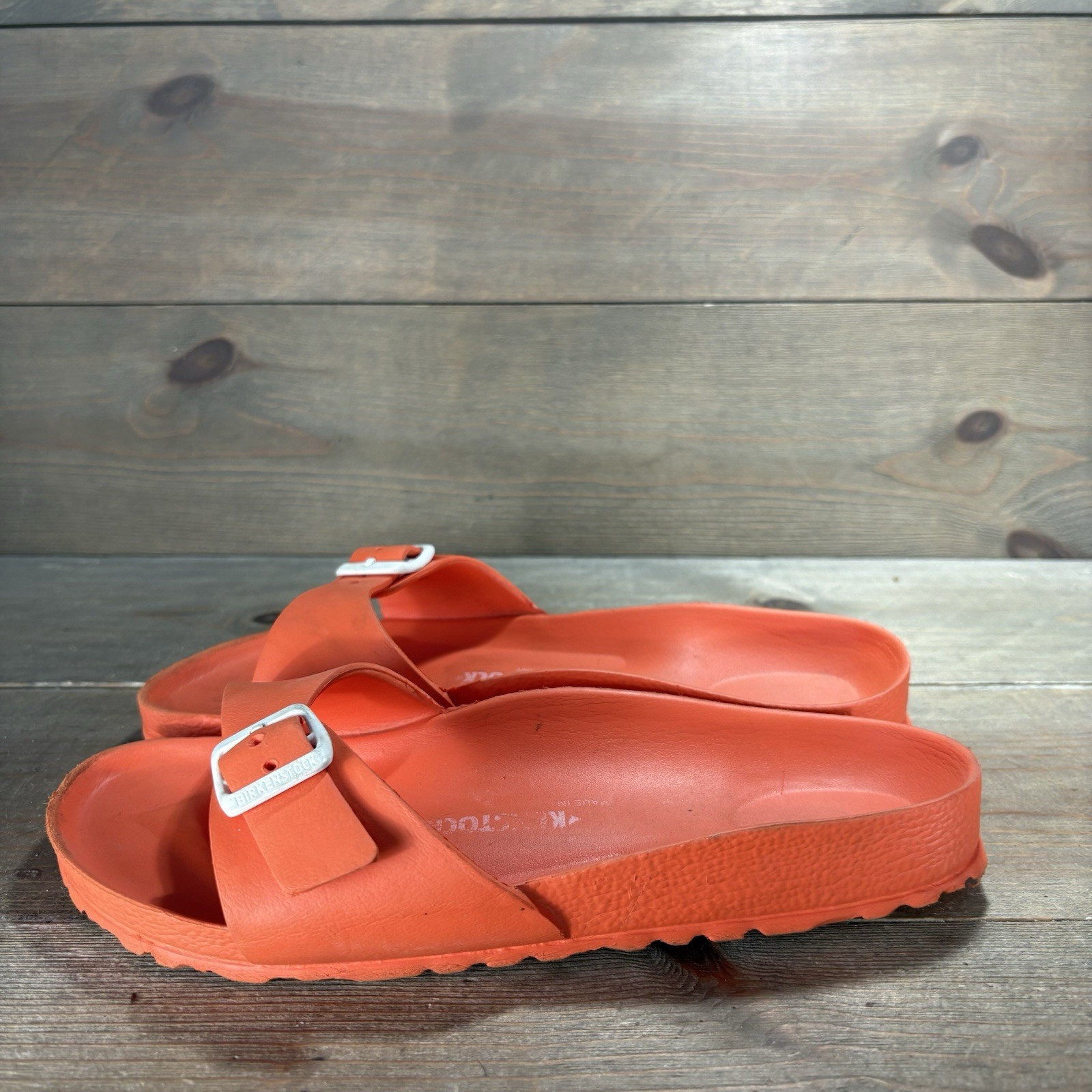 birkenstock madrid eva womens size 6 shoes orange slip on comfort sandals