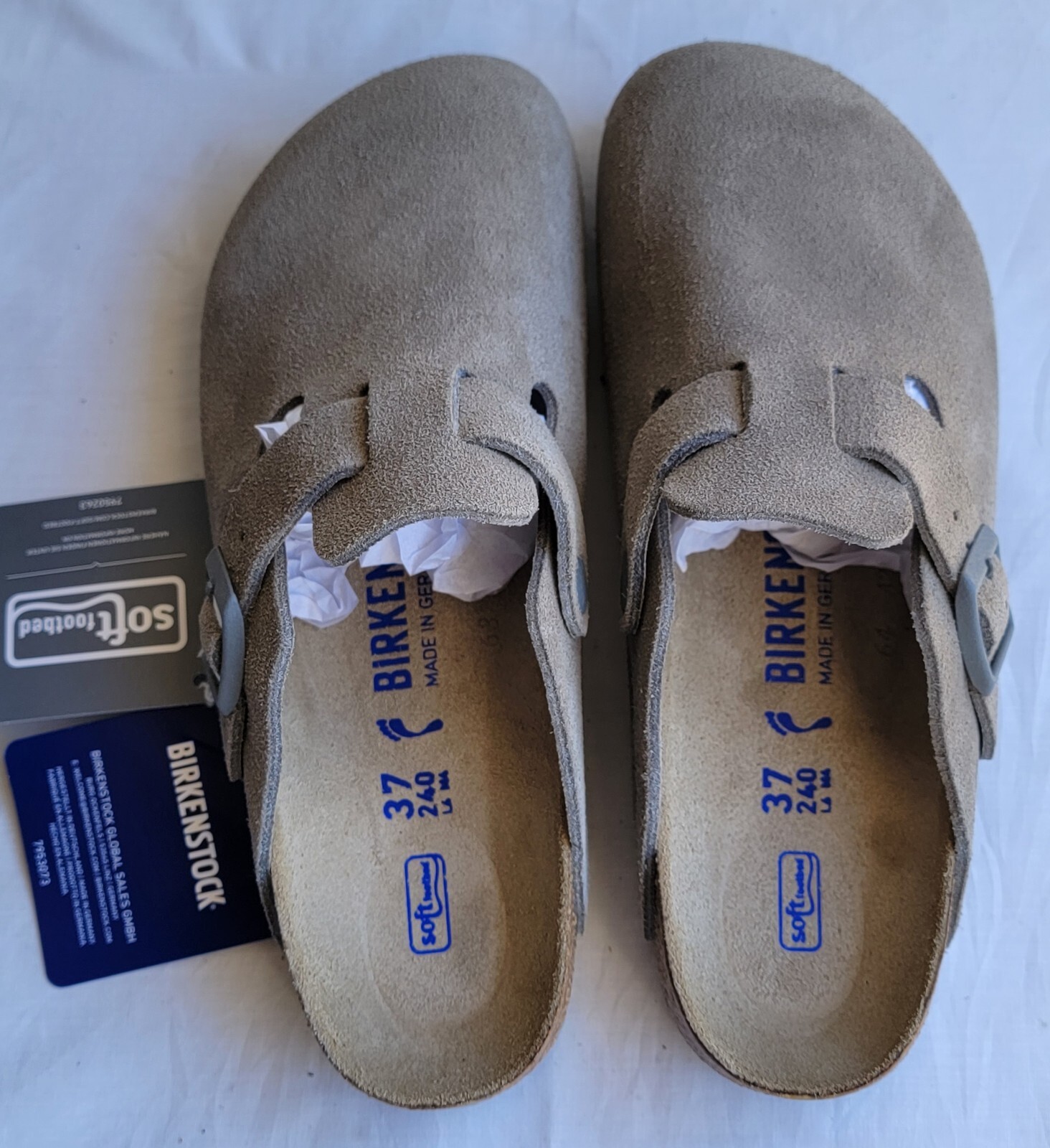 Birkenstock Boston Bs Color Stone Coin Suede Narrow