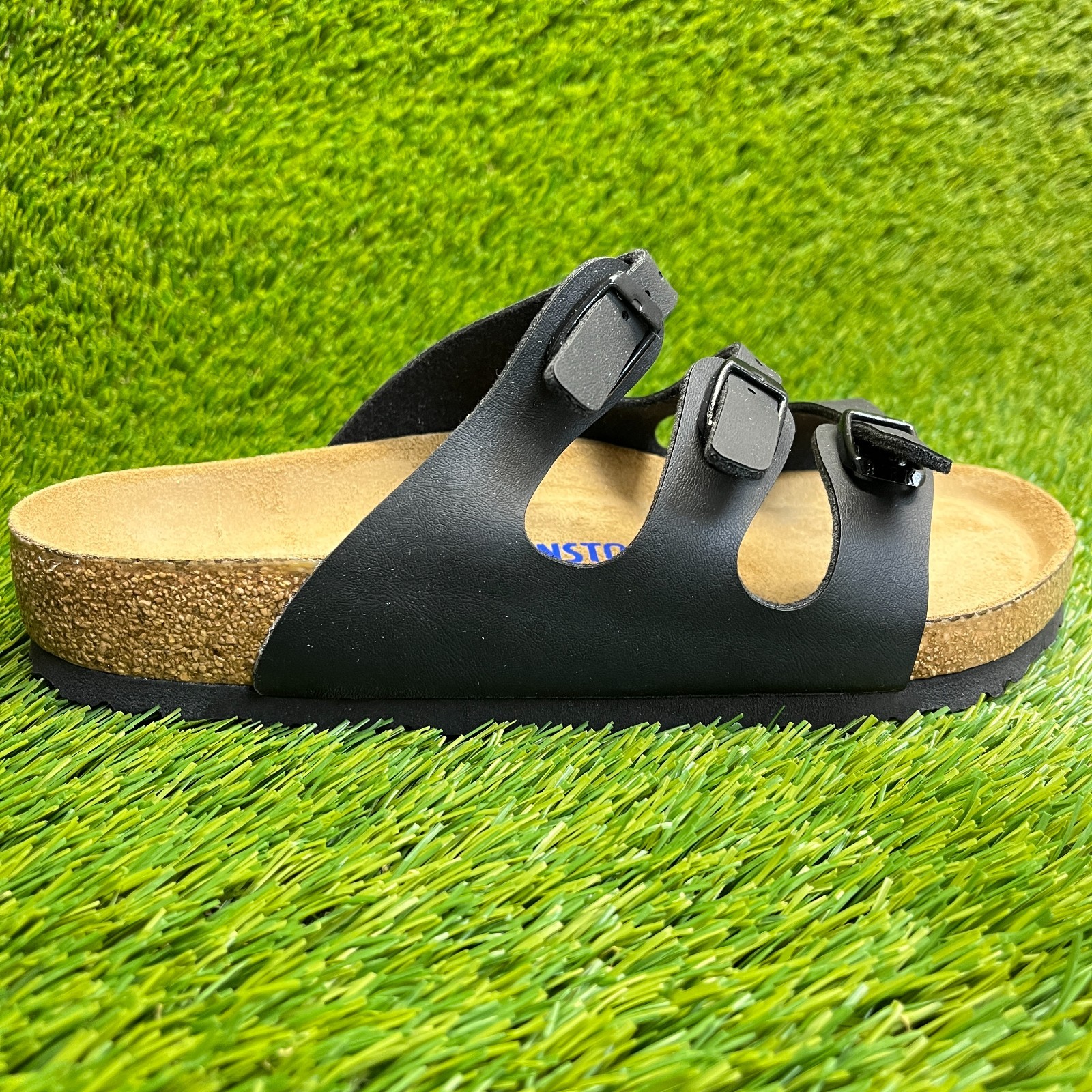 Birkenstock Florida Birko-Flor Womens Size 8 Black Beach Walking Slide Sandals