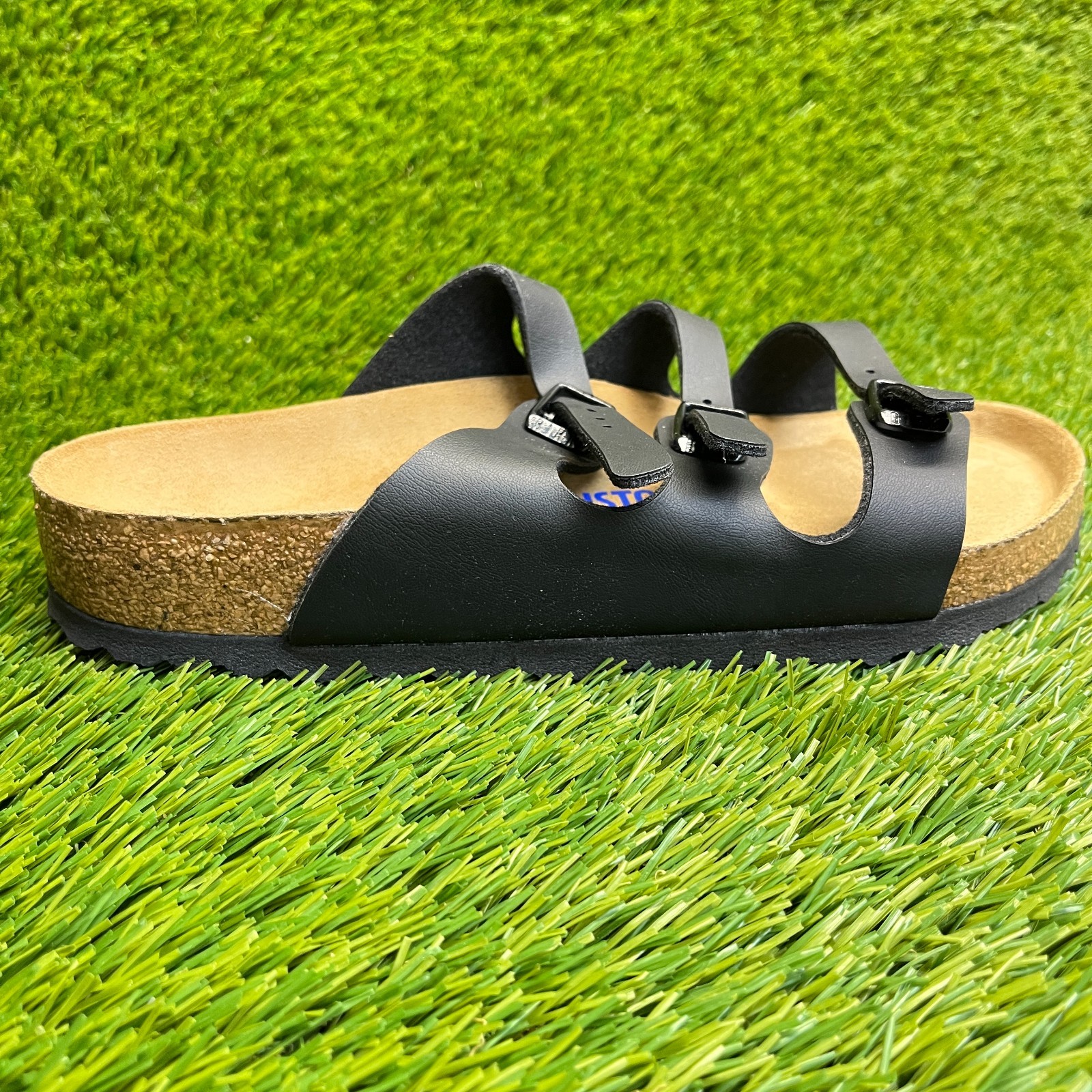 Birkenstock Florida Birko-Flor Womens Size 8 Black Beach Walking Slide Sandals