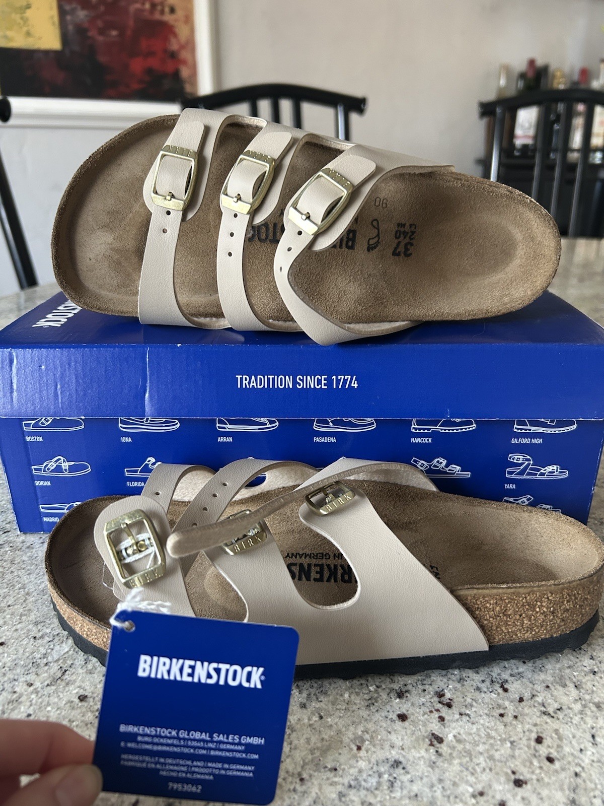 NWB: Birkenstock Florida Color Sandcastle Sz: 37