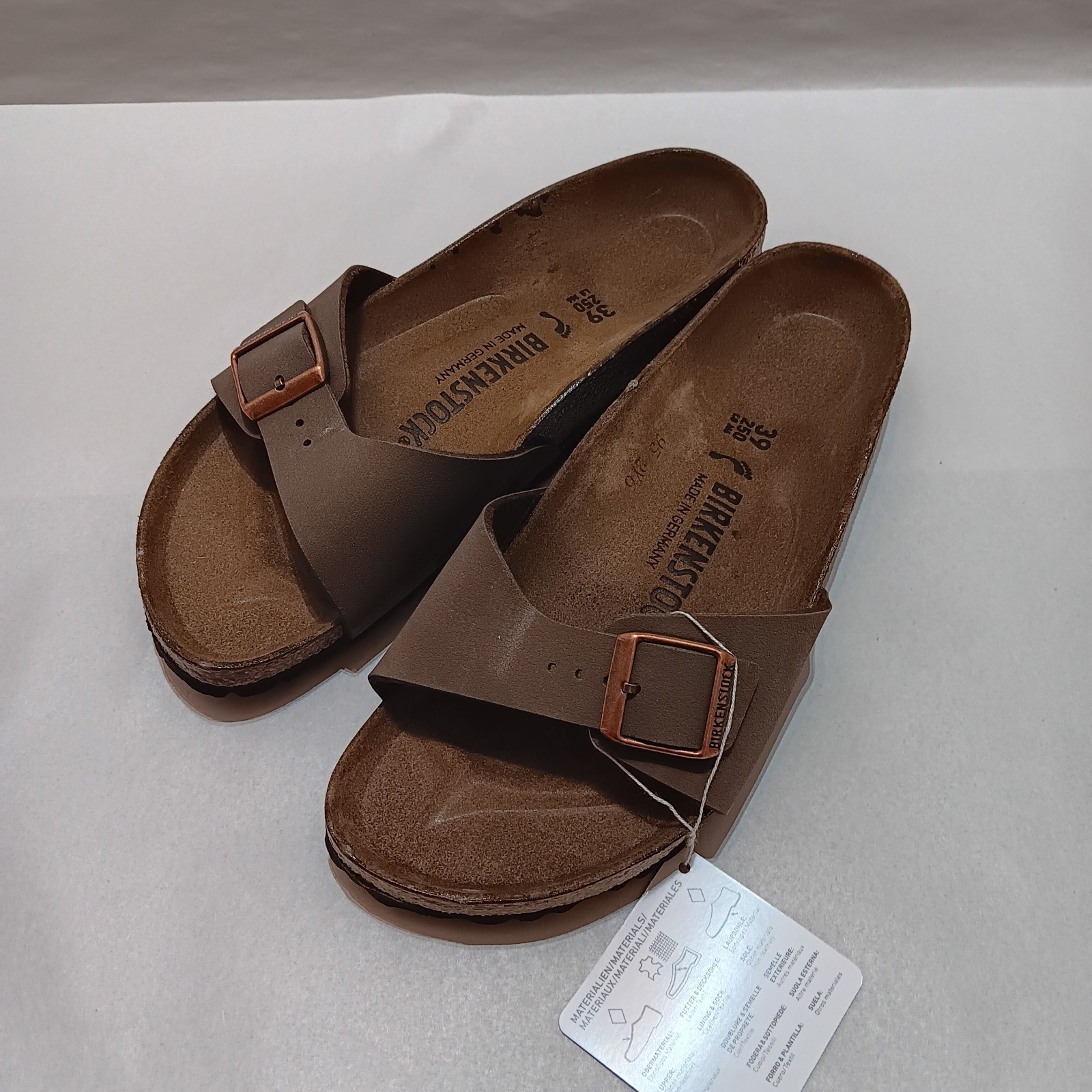 BIRKENSTOCK Madrid Birko-Flor Mocca Buckle Narrow Fit Men’s Sandals US 8, EU 39