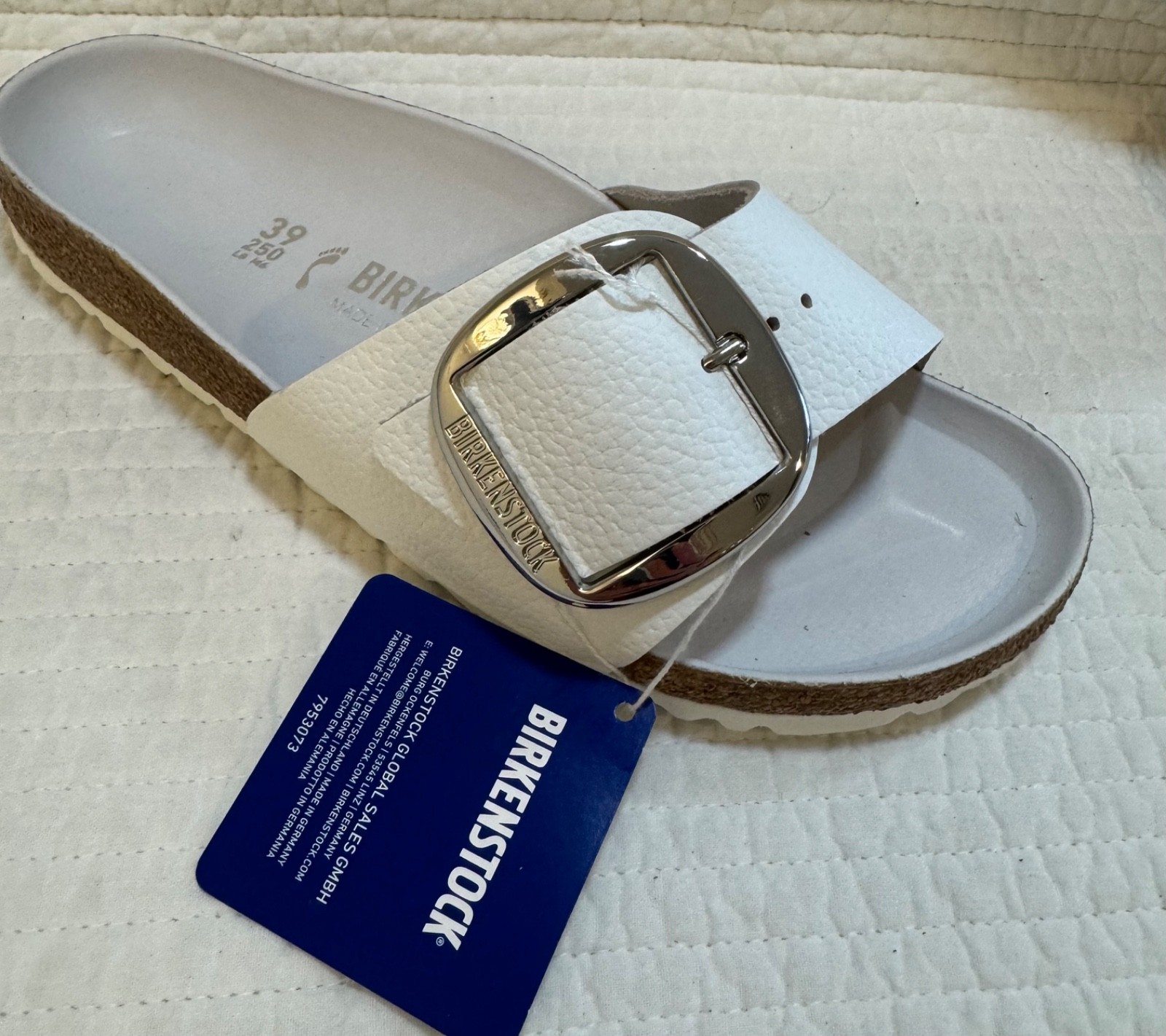 BIRKENSTOCK MADRID BIG BUCKLE NATURAL LEATHER WHITE 39 8 Narrow