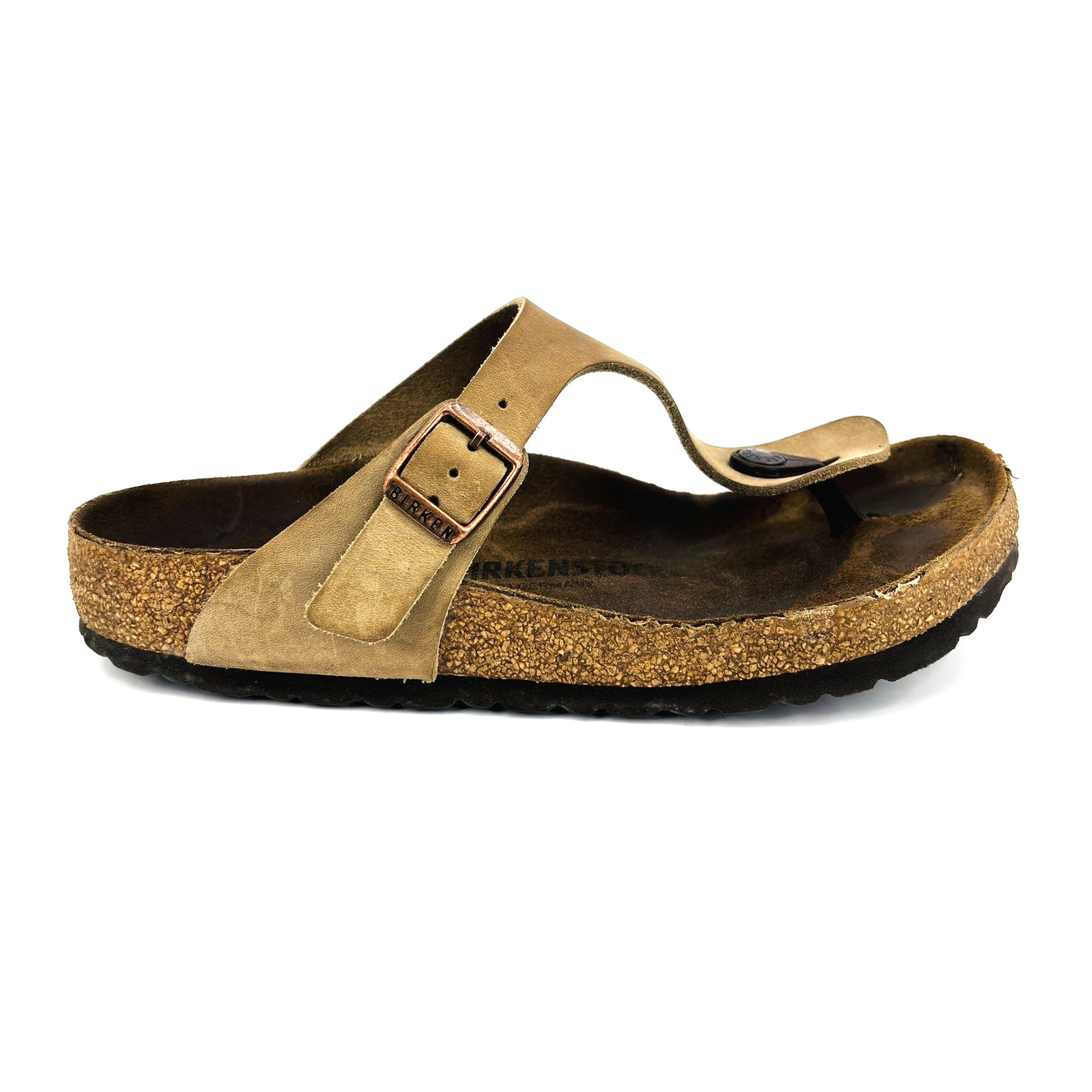 Womens 7-7.5 38 Regular Birkenstock Gizeh Genuine Leather Thong Sandals Slip On