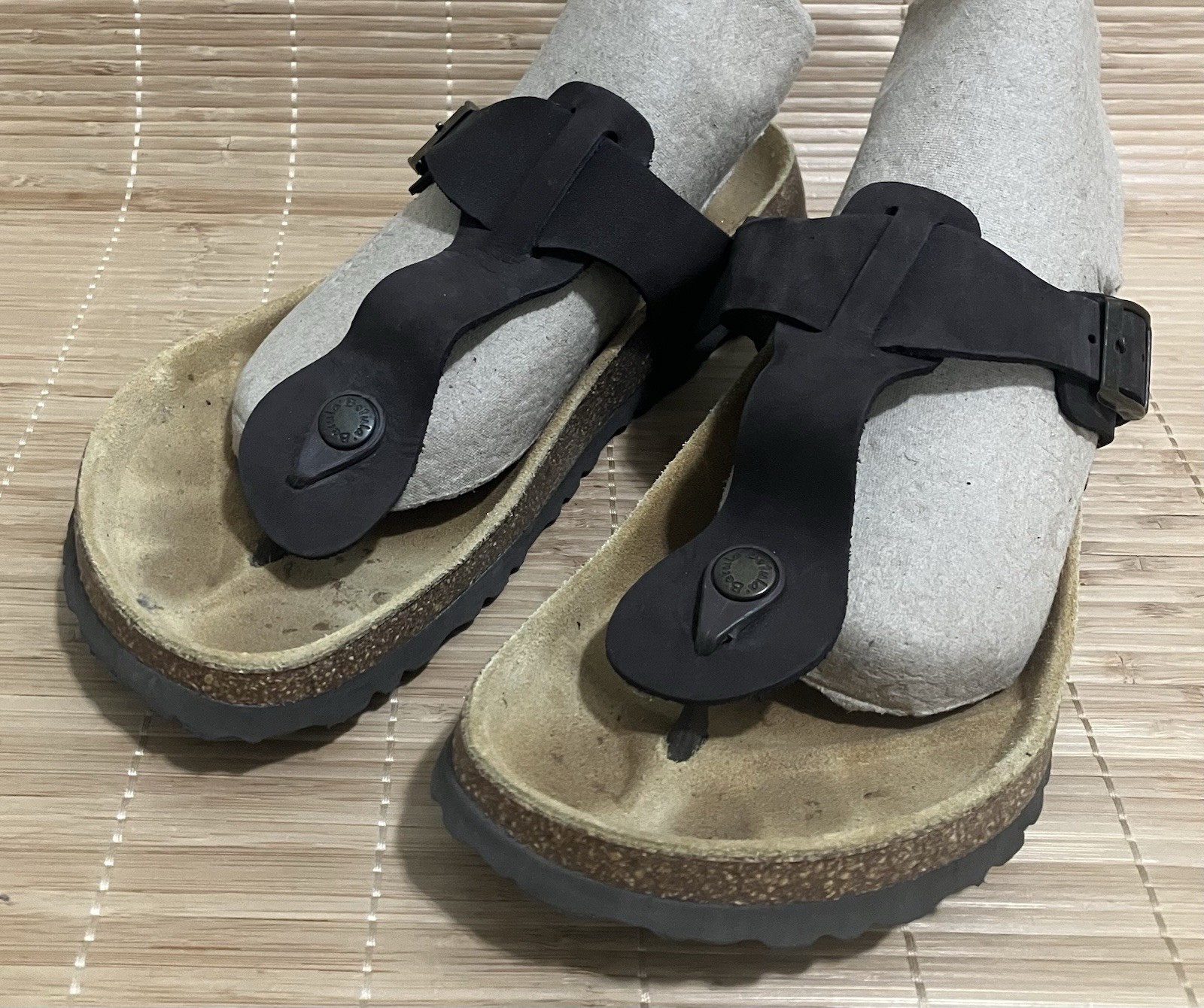 Women’s Betula Birkenstock Gizeh T-Strap Sandals Dark Brown Size 39 US 9 EUC