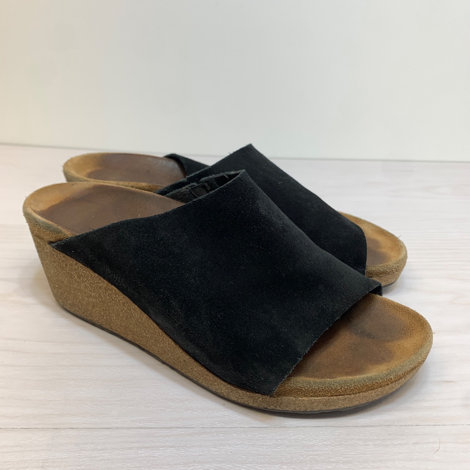 Birkenstock Papillio Namica Women’s Wedge Slide Sandal US 9 EU 40 Suede Black