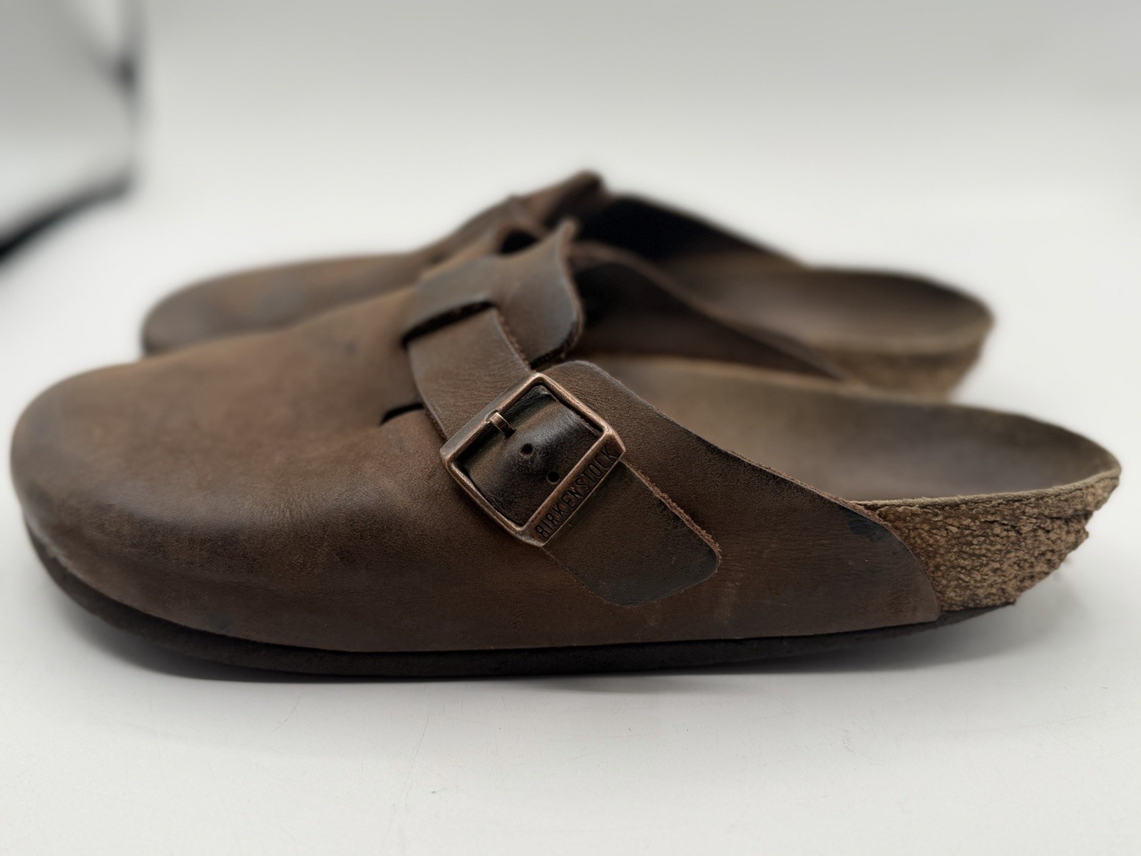 Birkenstock Boston clogs brown oiled leather Finish . Preowned SZ 41 8-8.5 Mens