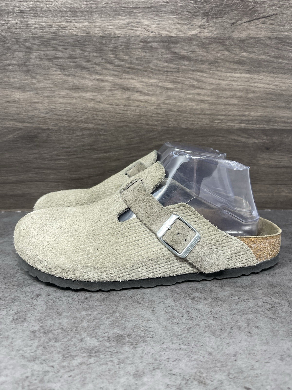Birkenstock Boston Clogs Womens Size 8 (39) Beige Suede Slip On Closed Toe