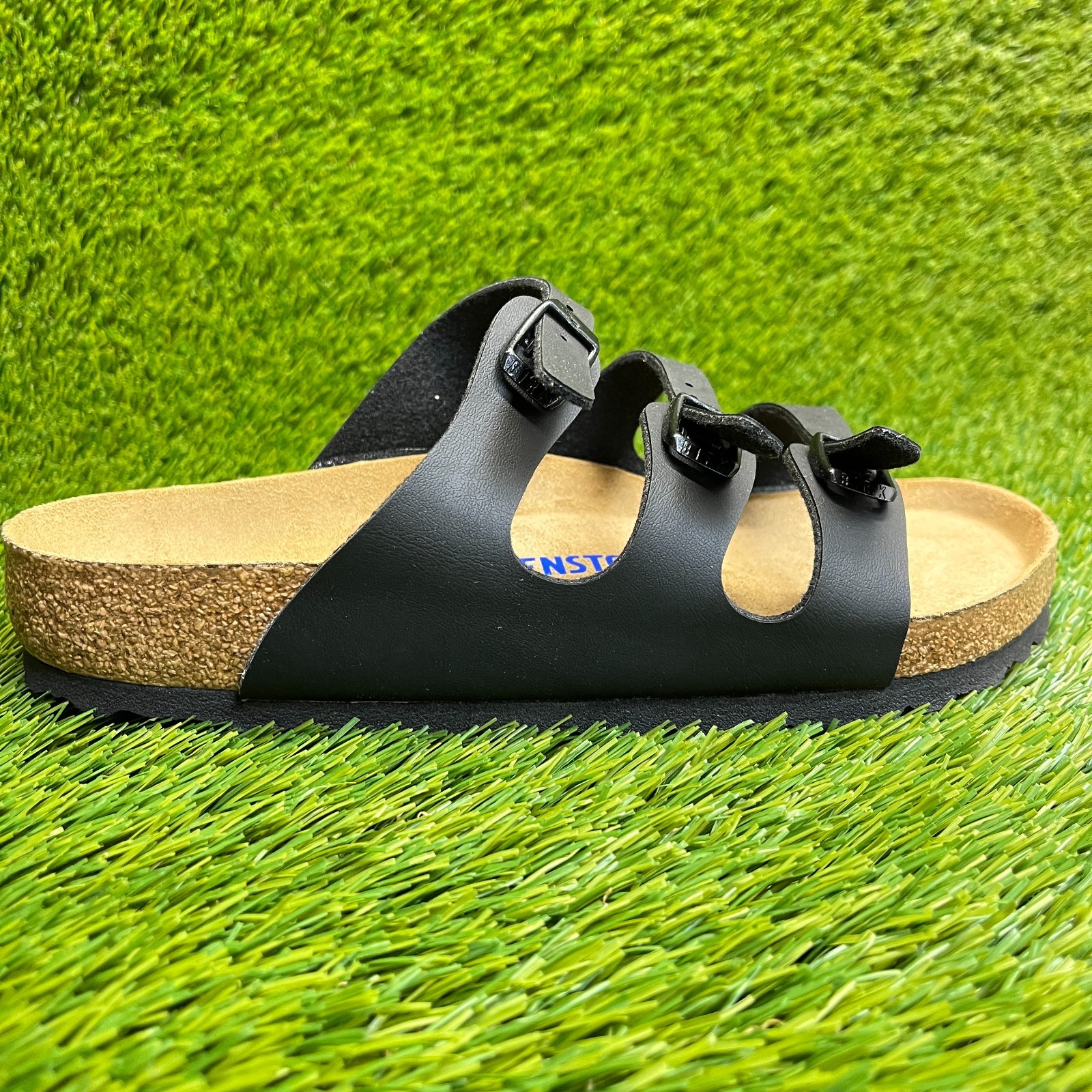 Birkenstock Florida Birko-Flor Womens Size 8 Black Beach Walking Slide Sandals