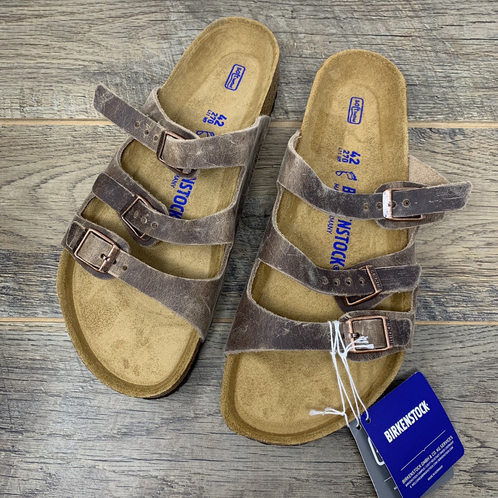 Birkenstock Florida Leather Sandals | Tabacco Brown — Women’s Size 42 (W 11)