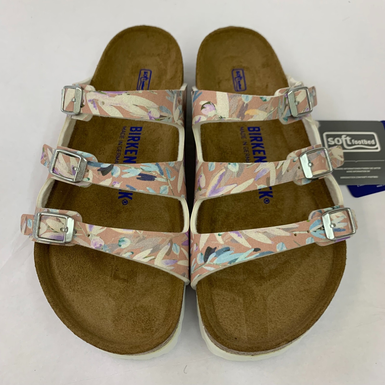 Birkenstock New w/ Box Florida Fresh Floral Fades Crystal Rose Birko Flor SFB N