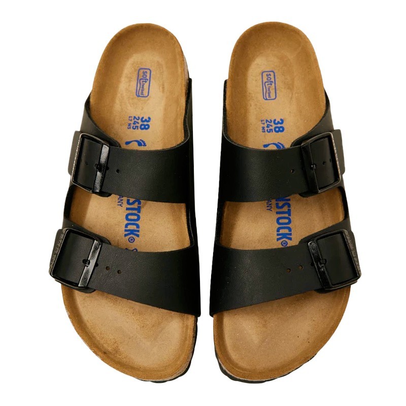 Birkenstock Arizona Black Sandal Birko-Flor Soft Footbed Unisex Shoes New w/ Box