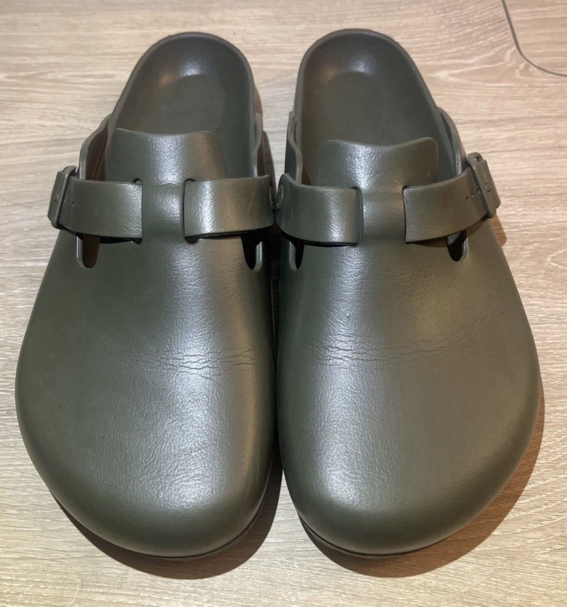 Birkenstock Clogs Boston Essentials Eva Green Khaki Unisex US 12 EU 45