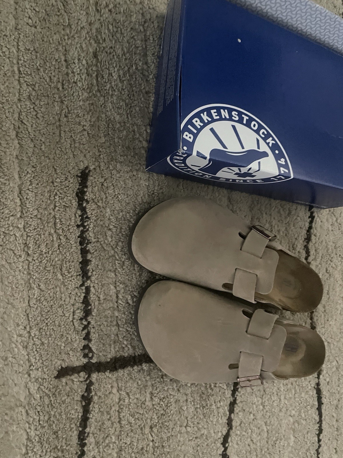 Birkenstock Boston Taupe Suede Soft Footbed Men’s Clog Shoes Wide Size 43/10 New