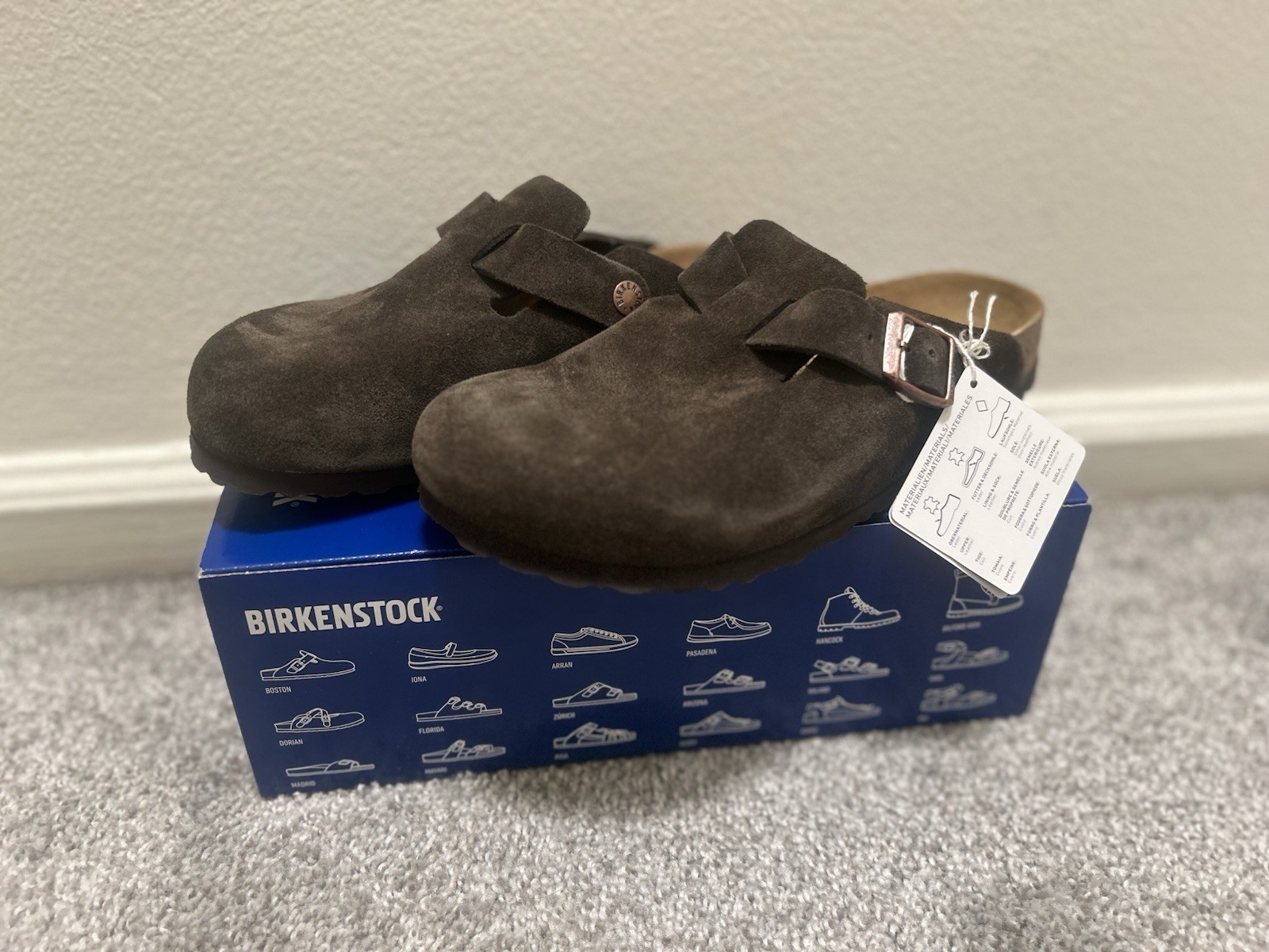 Birkenstock Boston Soft Footbed Suede Leather Mocha US 8