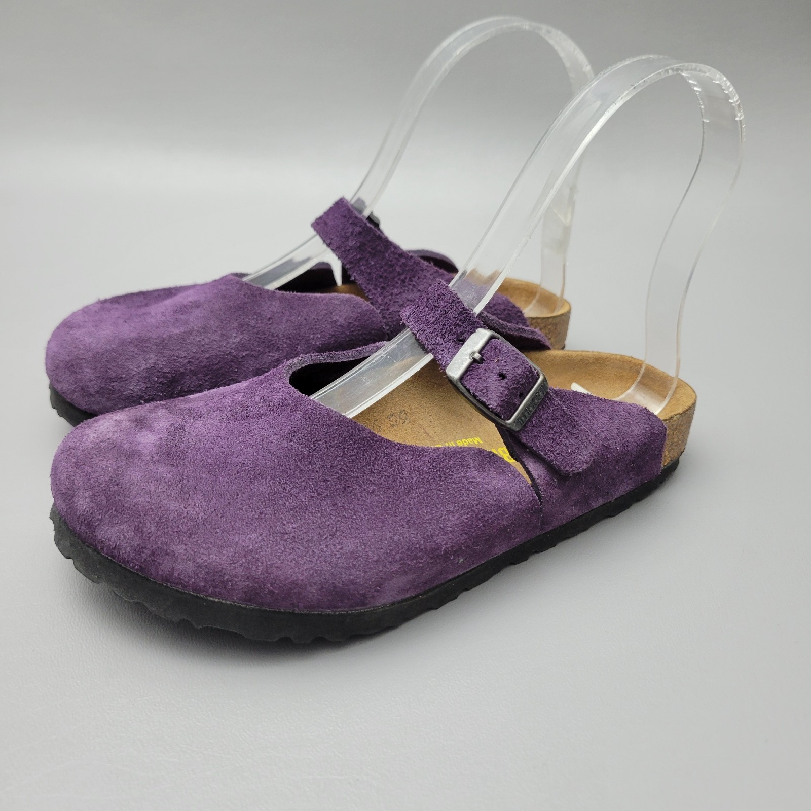 Youth Birkenstock Boston Clogs Size 33 US 2-2.5 Purple Suede Slip-On Vintage