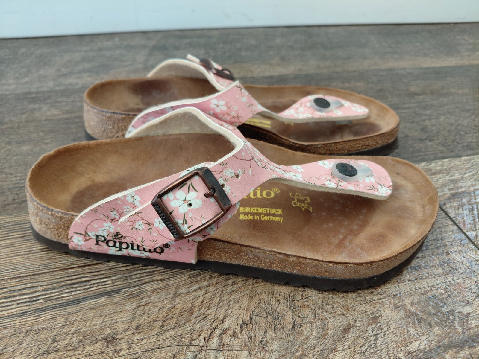Birkenstock Gizeh Papillio White pink Floral Sz. 36 / 5
