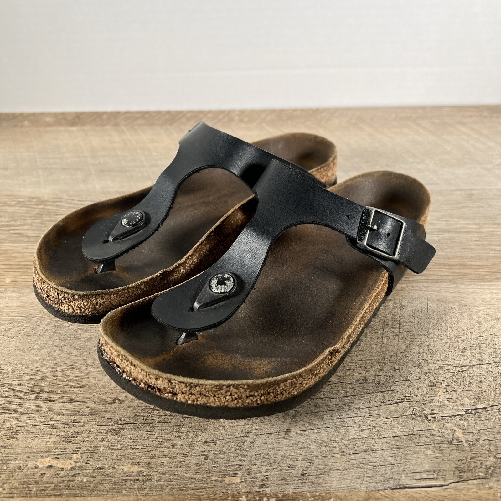 Birkenstok Gizeh Black Leather Women 36 – Sz 5.5 US
