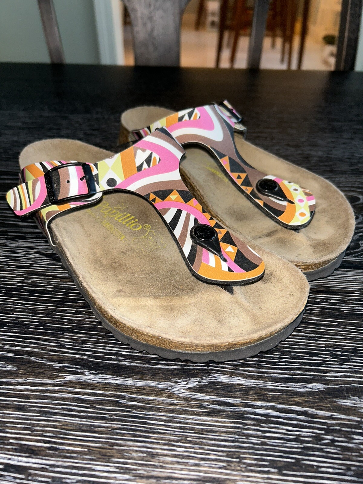 Papillio Birkenstock Gizeh Womens US 6 37 Multicolor Pastel Thong Sandals L6 M4