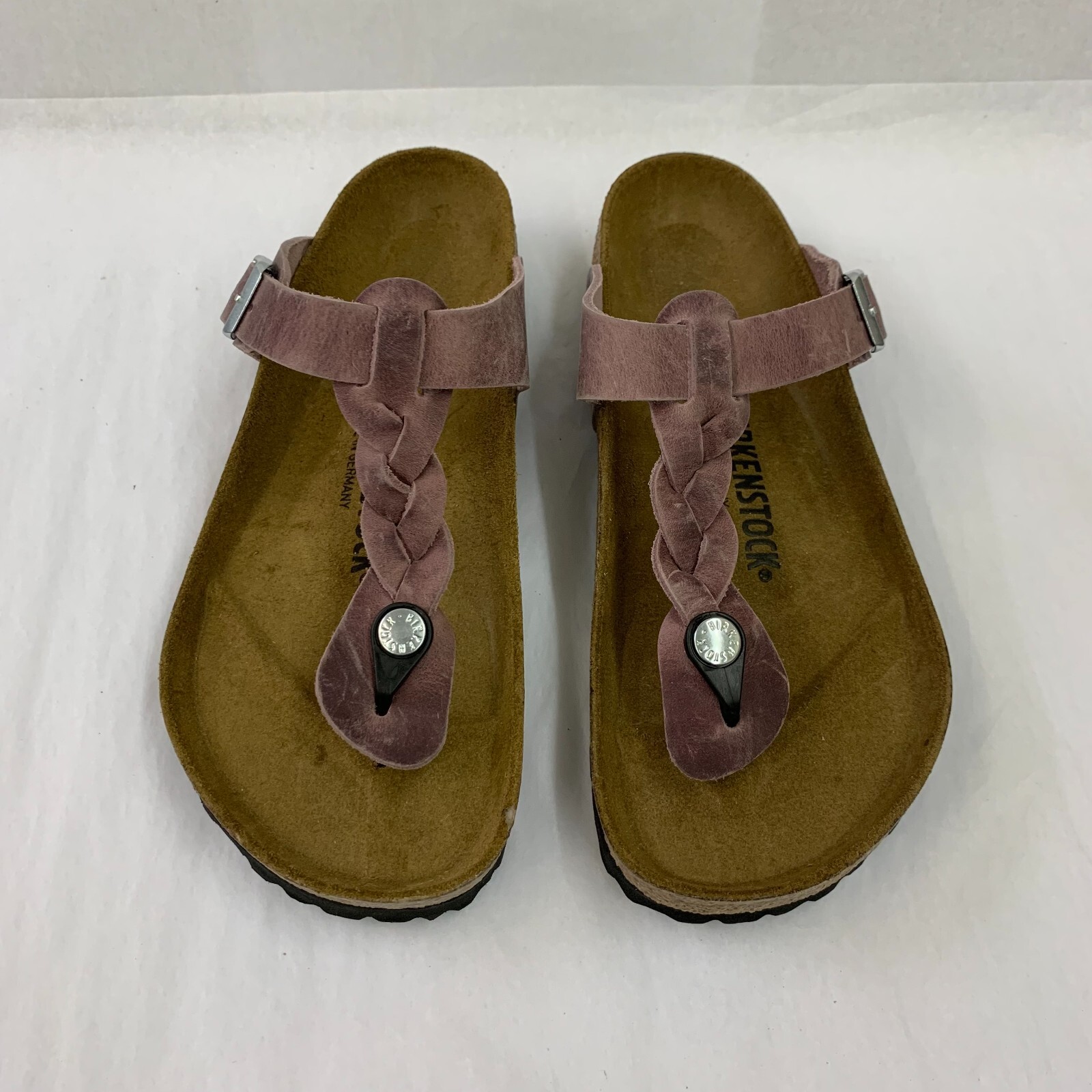 Birkenstock New w/ Box Gizeh Braided Lavender Oiled Leather Regular Select Size