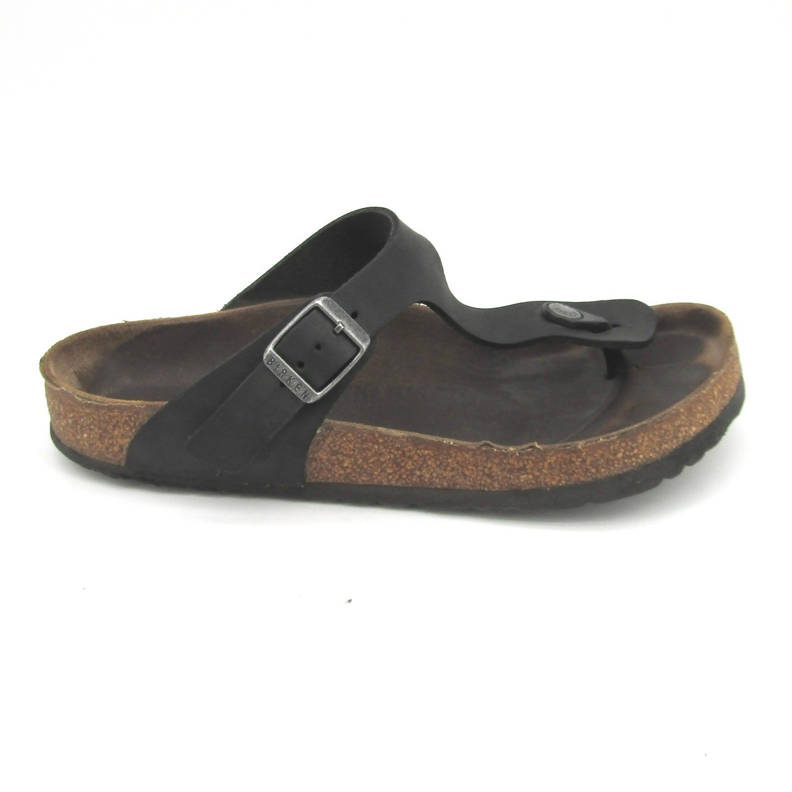 Birkenstock Gizeh Black Birko-Flor Thong Sandals Womens 38 L7 M5 Regular Width
