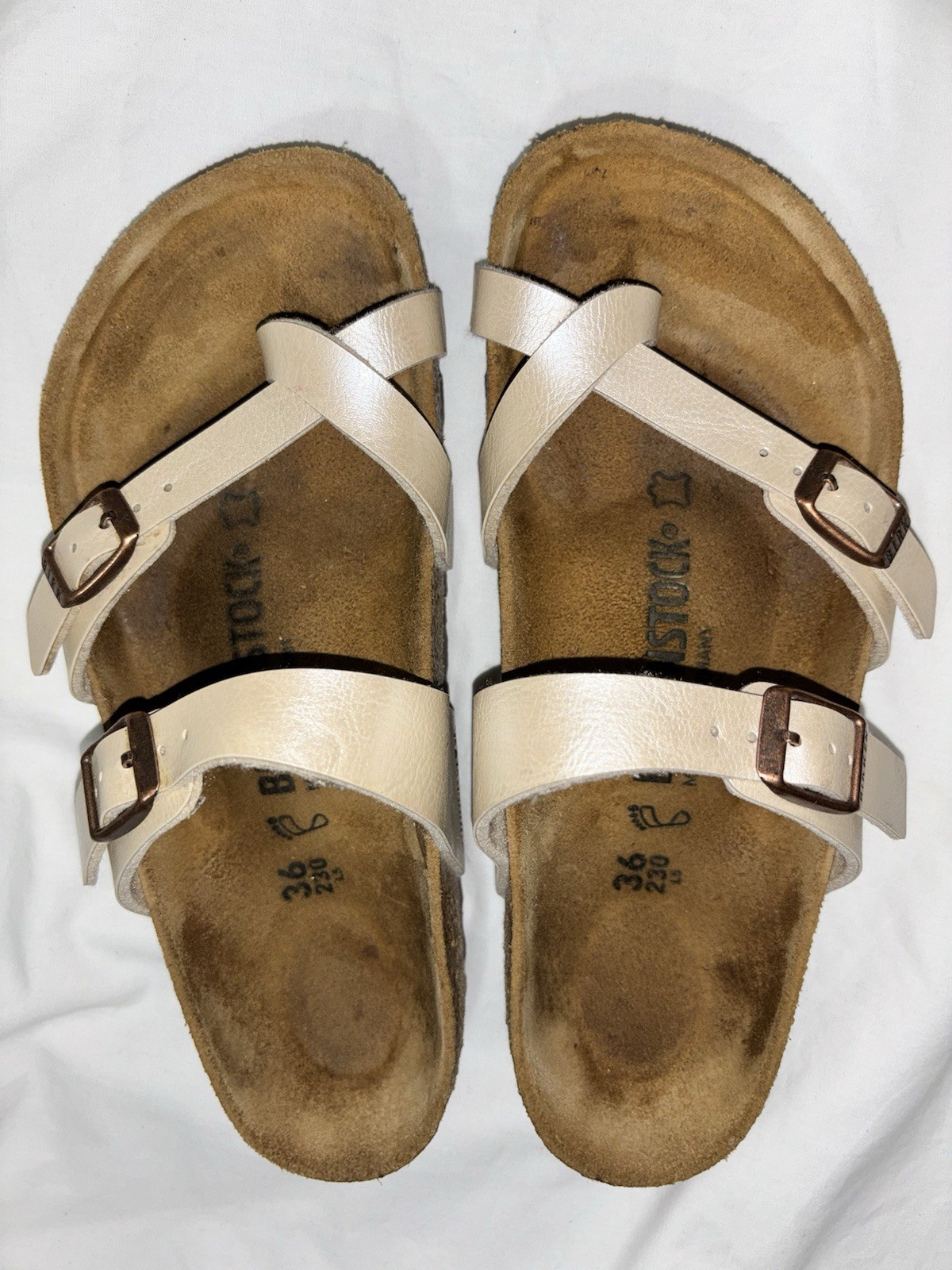 Birkenstock Mayari Ivory Pearl Slip-on Sandals Shoes Size EU 36/ US 5