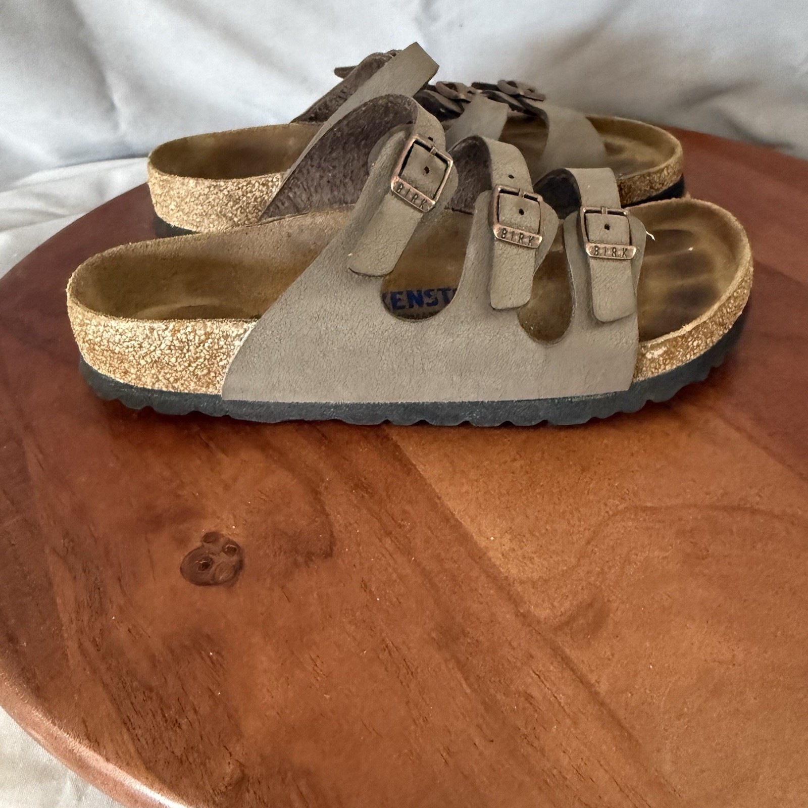 Birkenstock Florida Leather ‘Tobacco’ Soft Footbed Sandals  EU Size 37/USW6