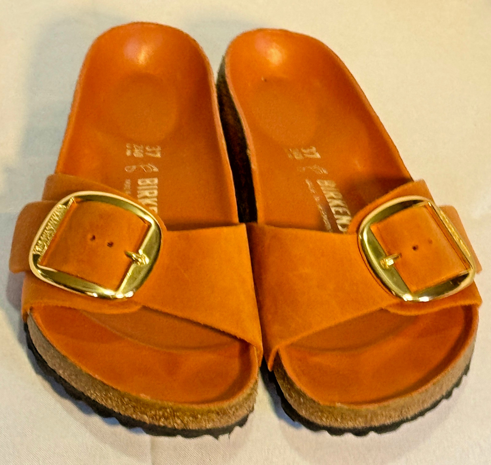 BIRKENSTOCK MADRID Big Buckle Oiled Leather in BURNT ORANGE EU 37 US 7 NWOT