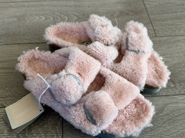 NEW Birkenstock Papillio Size 7 EU 38 Arizona Big Buckle Teddy Shearling Sandals