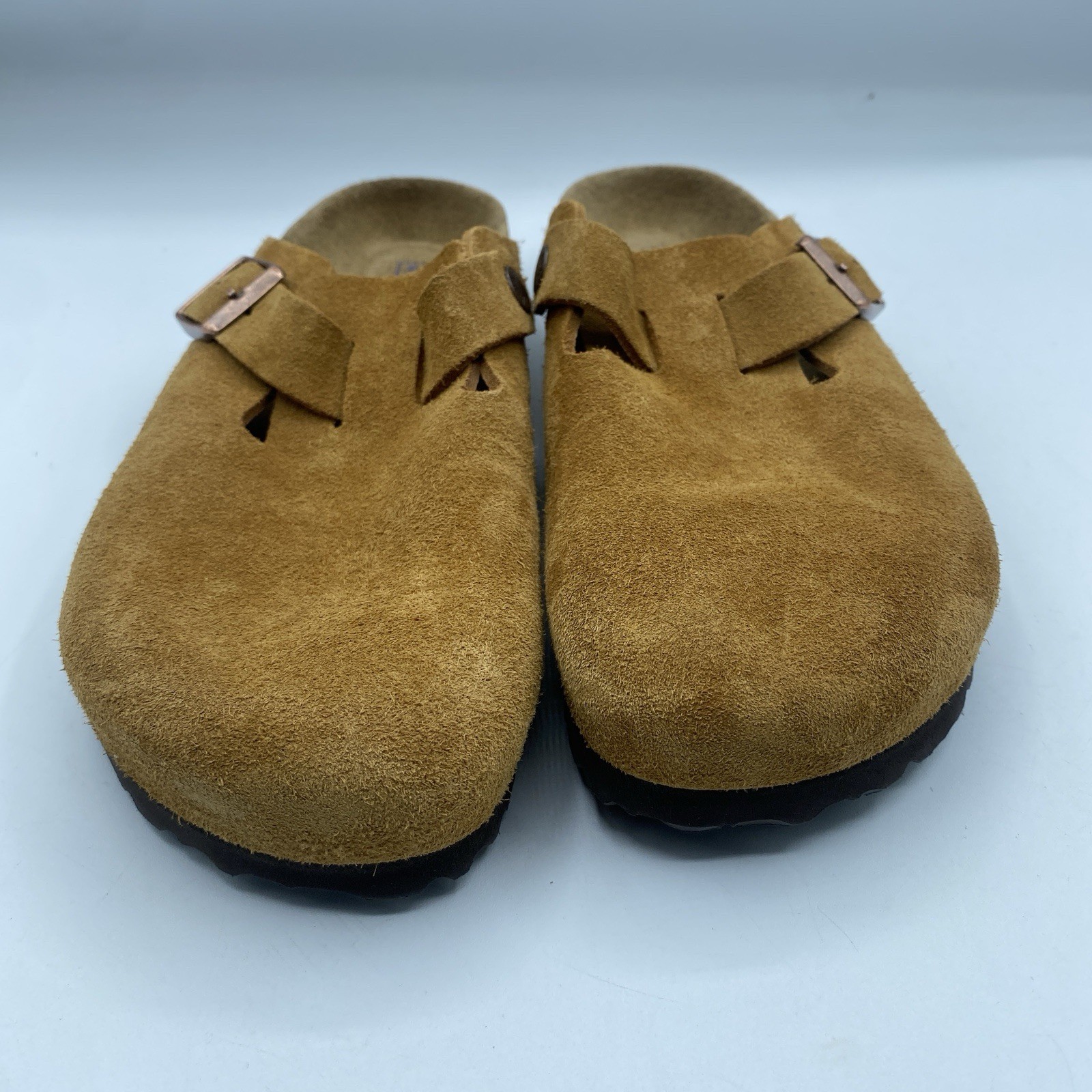 Birkenstock Boston Suede Sandals Womens 7 EU 38 Mink Suede Tan Boho NWOB