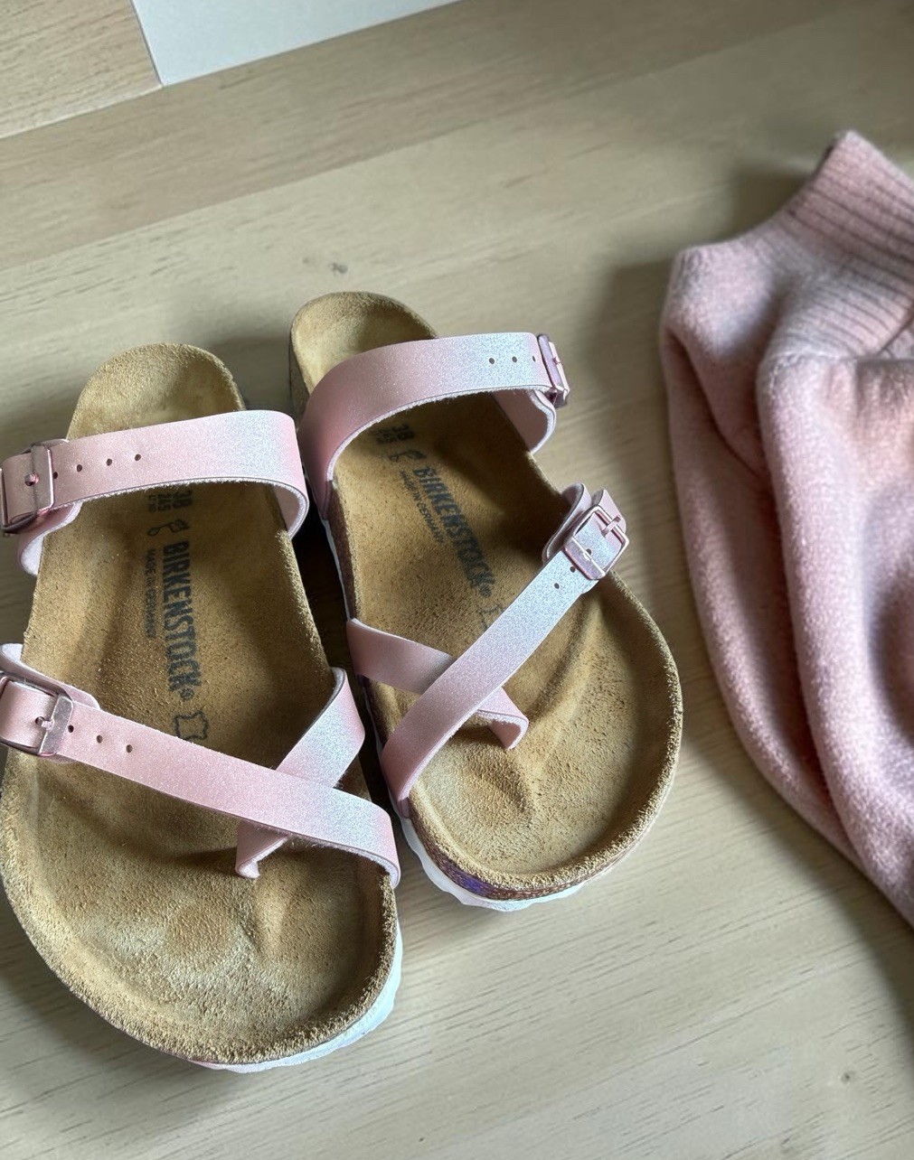 Birkenstock Mayari Sandals Pink Shimmer Size 7 US 38 EU Regular Fit
