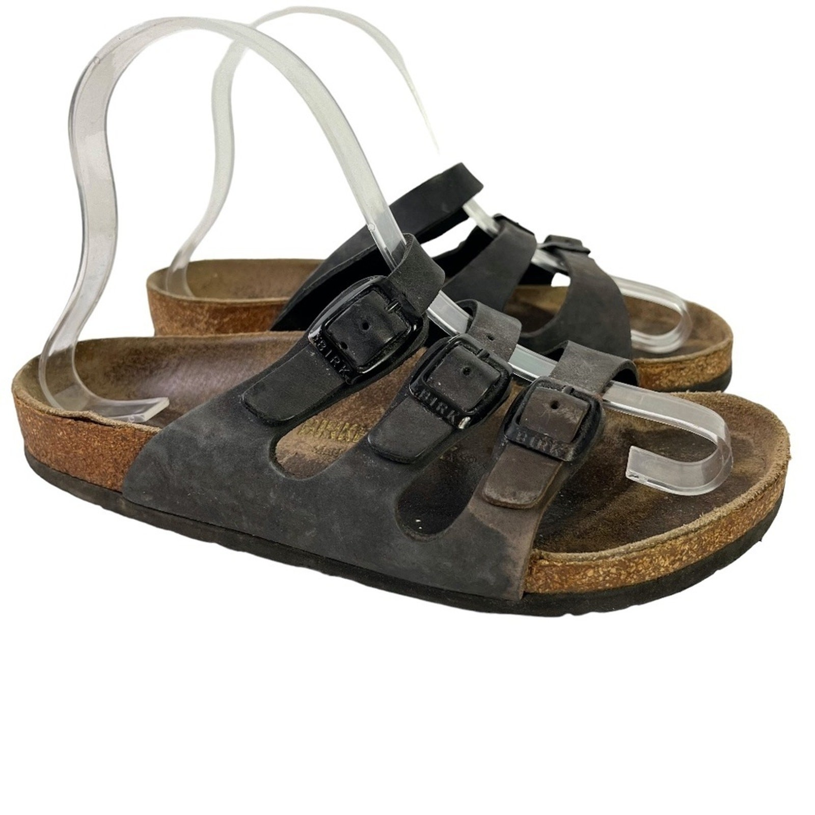 Birkenstock Florida Women’s Black Genuine Leather Slides Sandals Shoes Flats  5