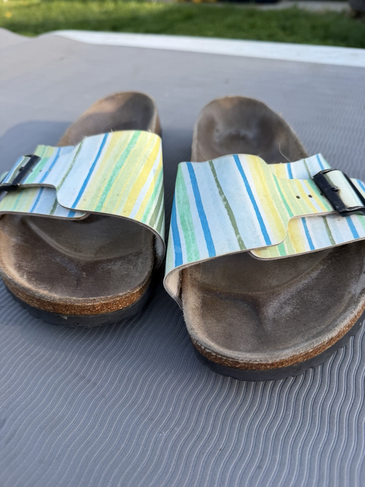 Birkenstock Papillio Madrid Sandals Striped Slides Slip On Size 9