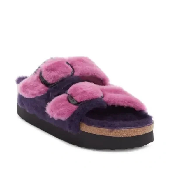 NEW Birkenstock Papillio Arizona Big Buckle Shearling Berry/Orchid  39 Womens 8