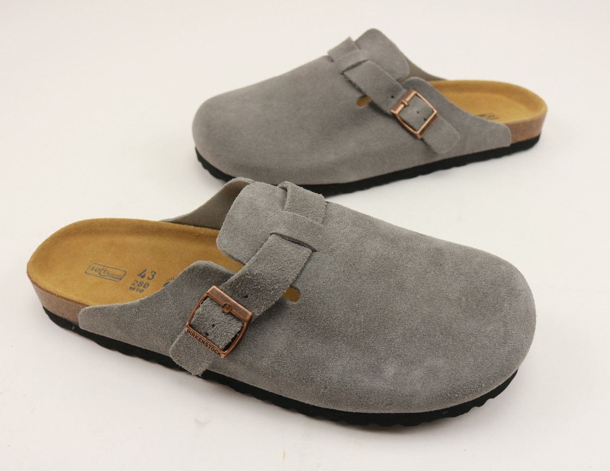 Birkenstock  Boston Taupe Suede Soft Footbed Size 43 M10