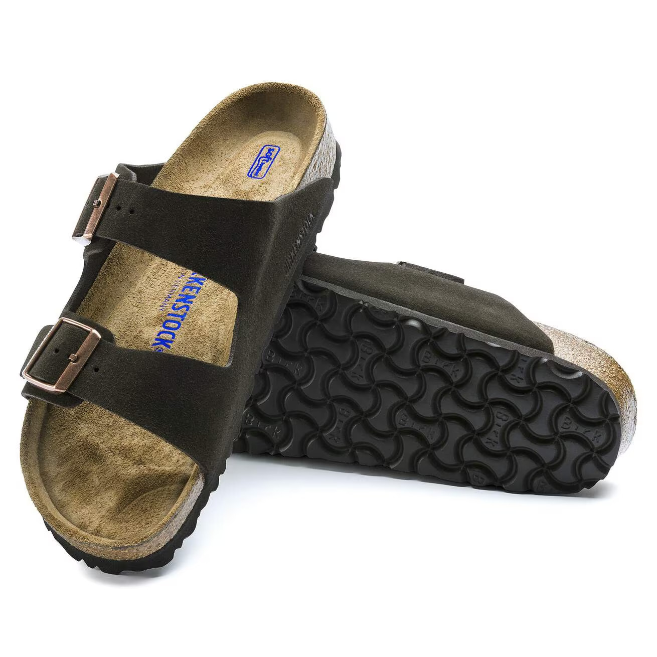 New Birkenstock Arizona Soft Footbed Suede Leather Unisex Sandals Taupe/Mocha