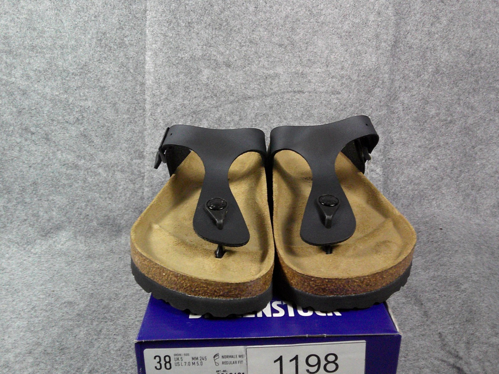 Size 7 – Womens Birkenstock Gizeh BS Black New in Box 1198