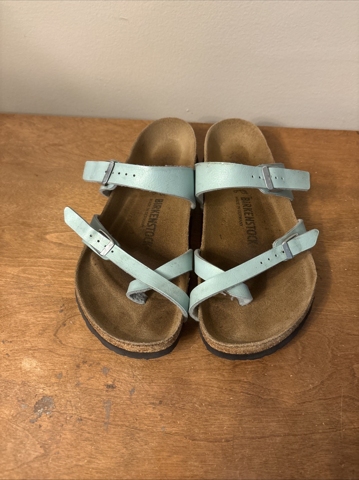 Birkenstock  Mayari Graceful Faded Aqua Birko-Flor Size 41 (10-10.5)