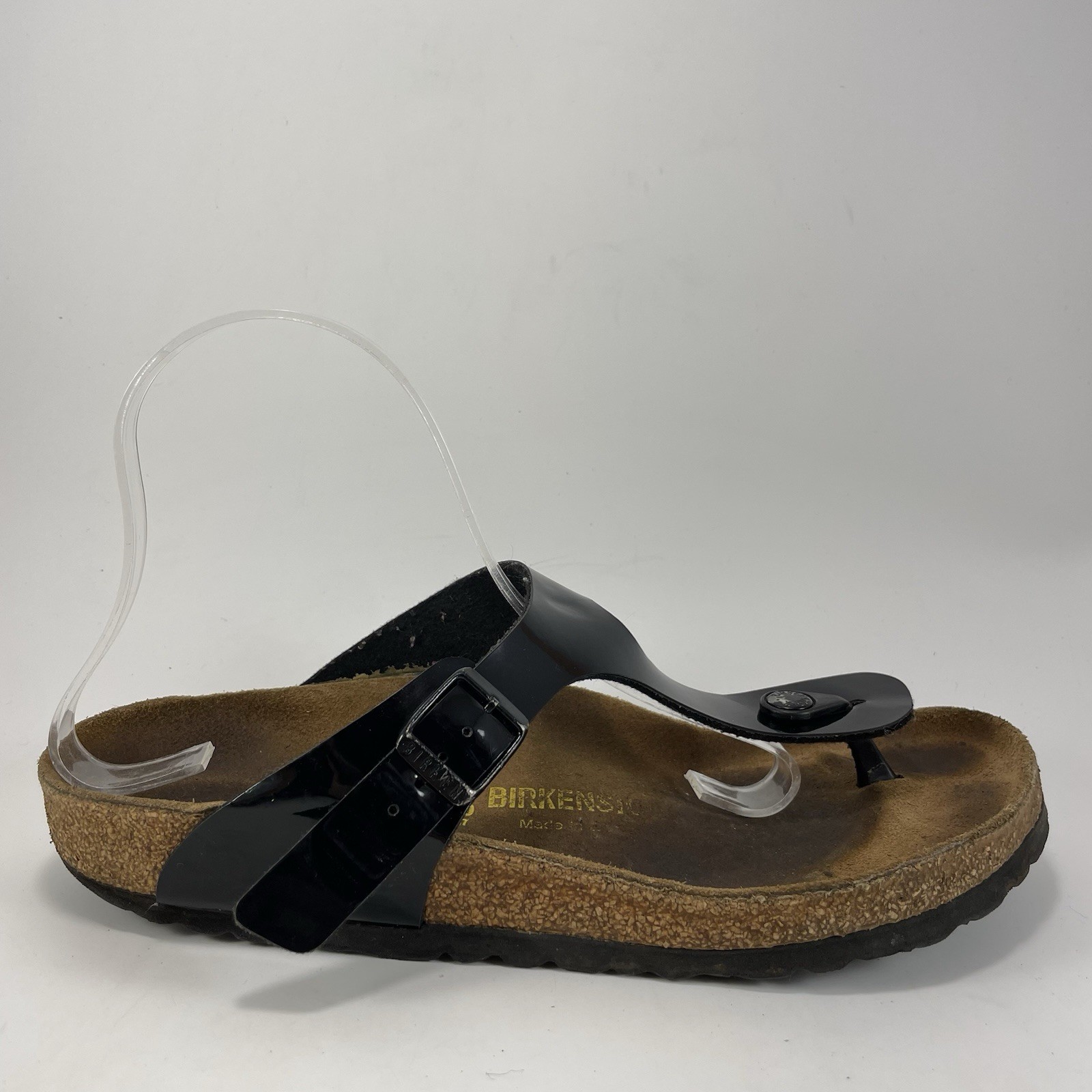 Birkenstock Gizeh Thong Sandals Women Size 40 US Size 9-9.5 Black Patent Leather