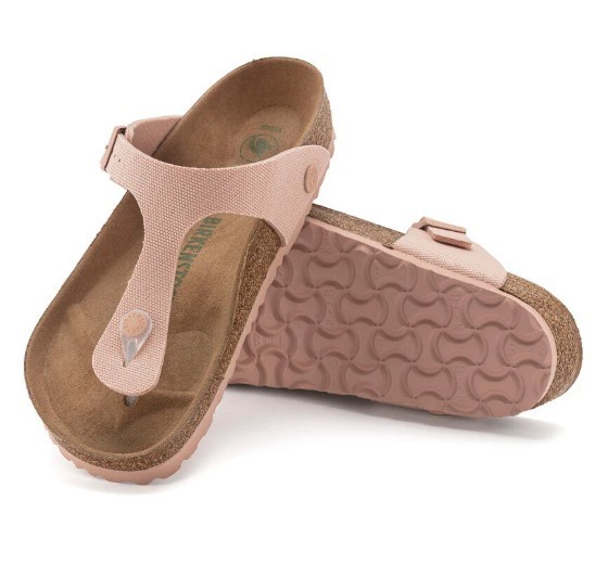 NWT Birkenstock Gizeh Vegan Soft Pink Canvas Thong Sandals sz 37/6 outlined