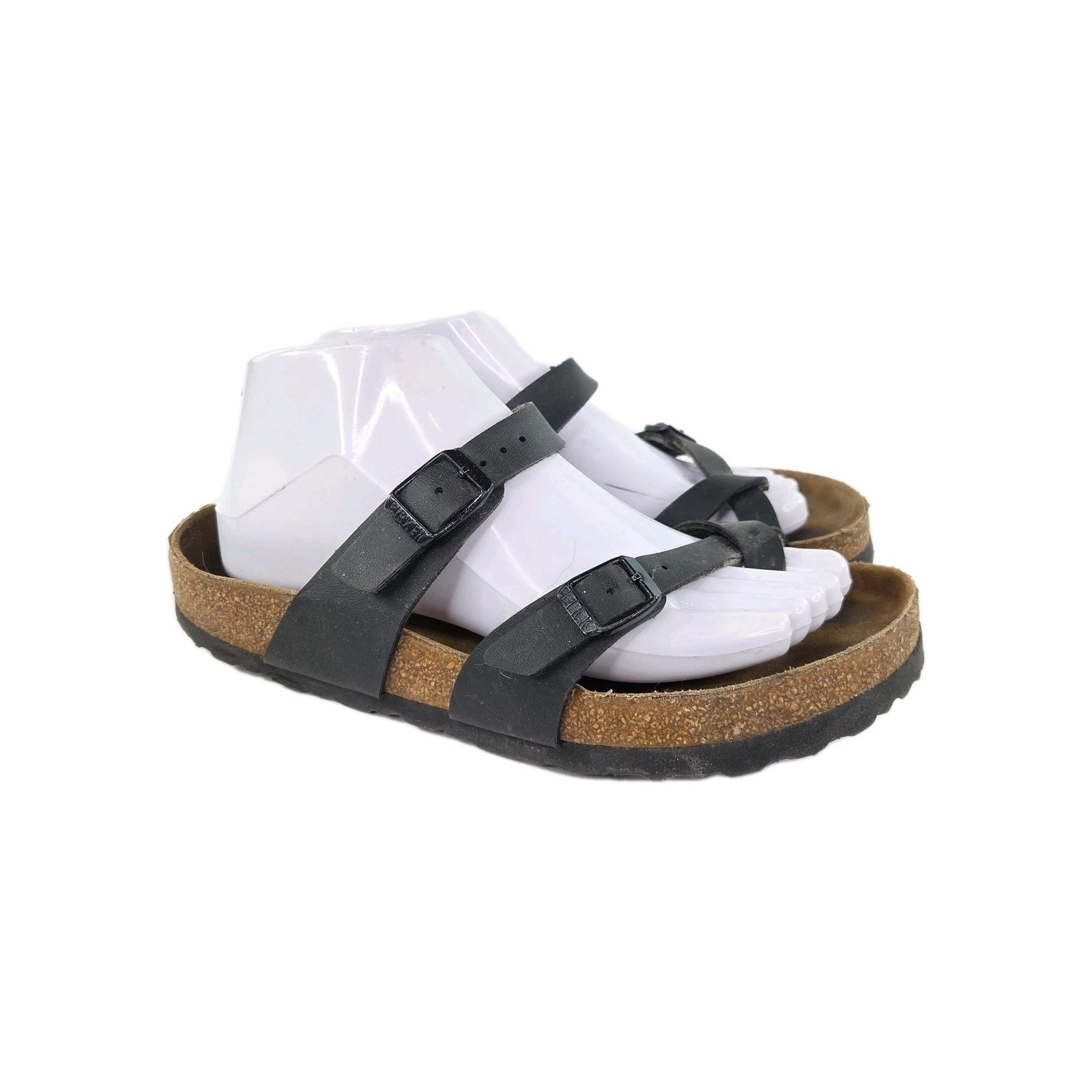 Birkenstock Mayari Toe Loop Slide Shoe US 7 Womens Black Birko-Flor Sandals