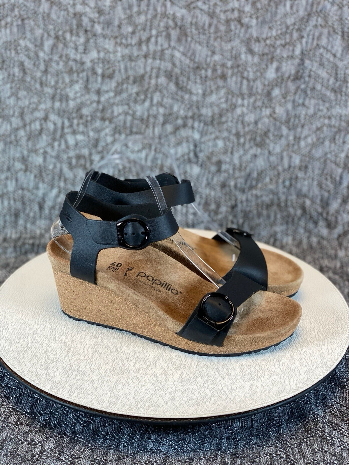 Birkenstock Papillio Soley Ring Buckle Sandal Wedge Heel Size 40