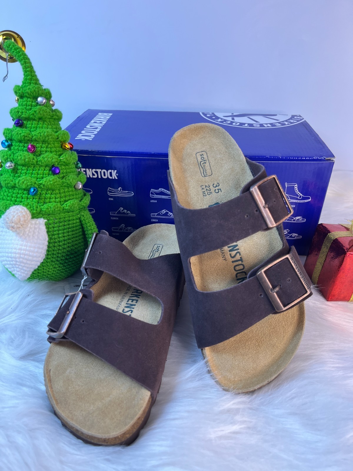 Birkenstock Women’s Arizona MOCHA Suede Leather Soft Casual Sandals Narrow