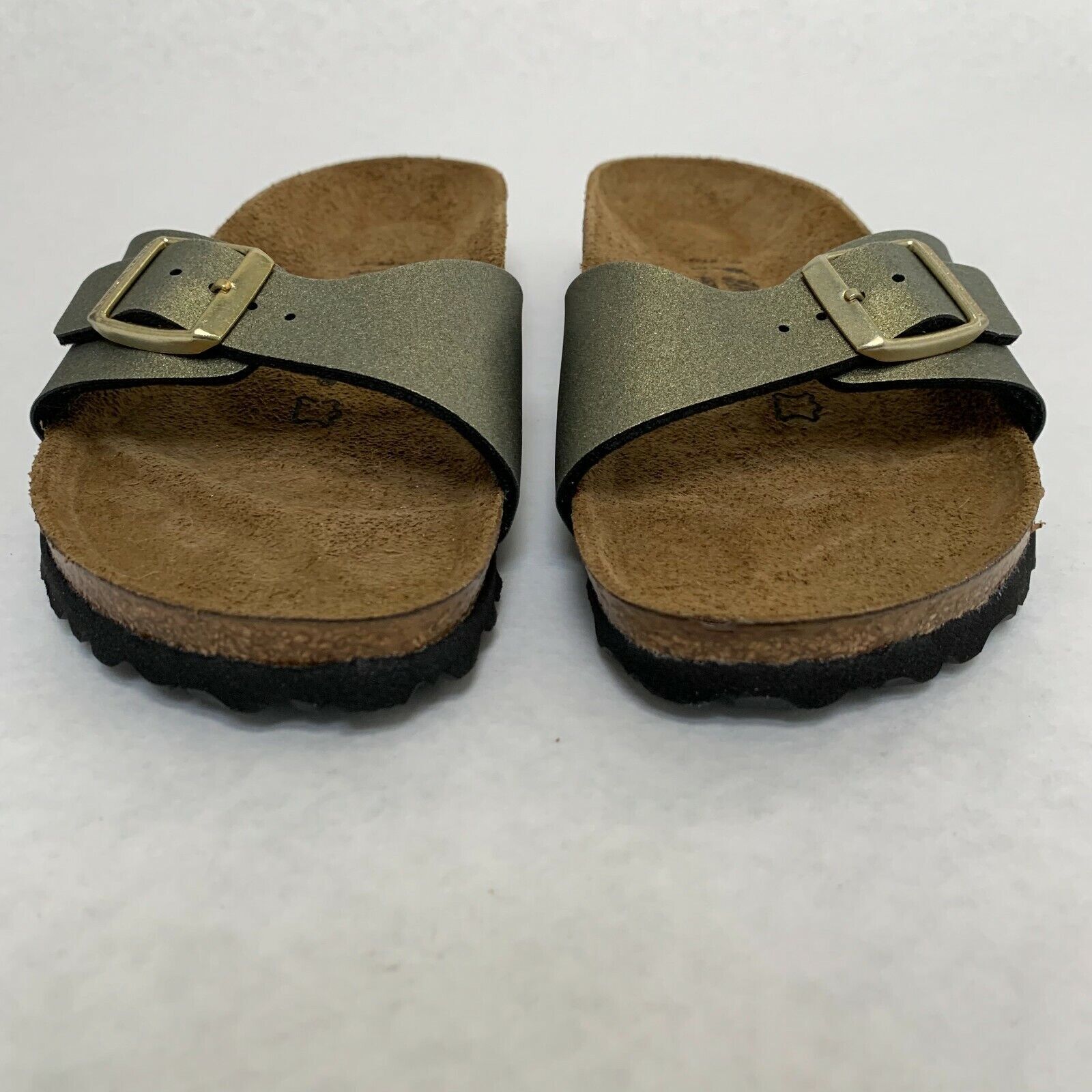 New w/o Box Birkenstock Madrid Icy Metallic Stone Gold Narrow Select Size