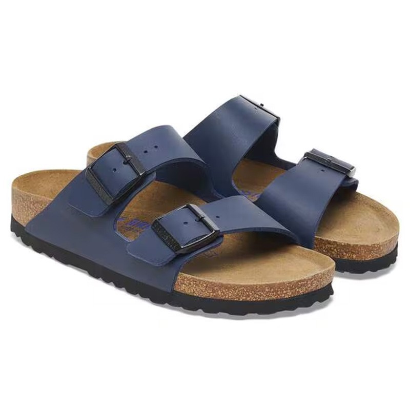 Birkenstock Arizona Blue Birko-Flor Leather Men’s Women’s Sandals Select Size