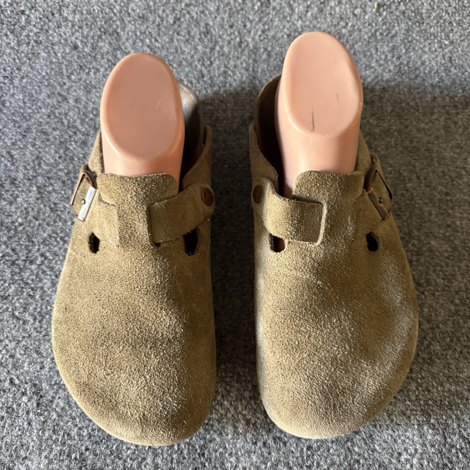 Birkenstock Boston Suede Clogs Women’s Earthy Thyme Normal Soft Footbed Sandals