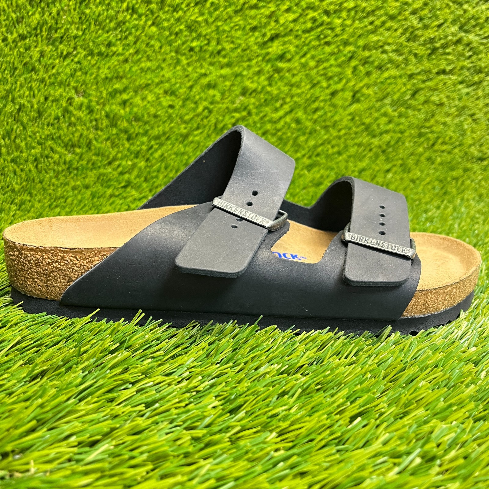 Birkenstock Gizeh Birko-Flor Womens Size 8 Black Brown Beach Outdoor Sandals